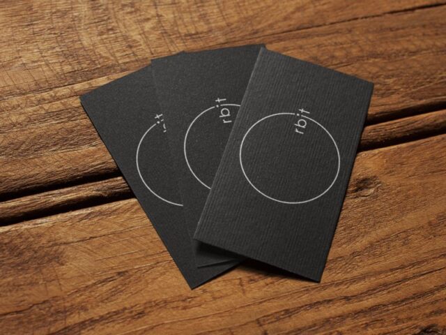 Three Business Cards Mockup Lying On A Wooden Surface A14992